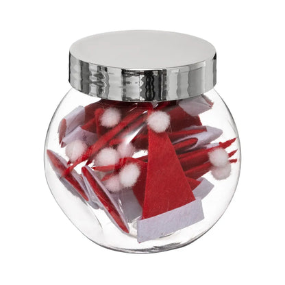Mini Tarro Decorativo con Adornos Navideños – 7,5 cm