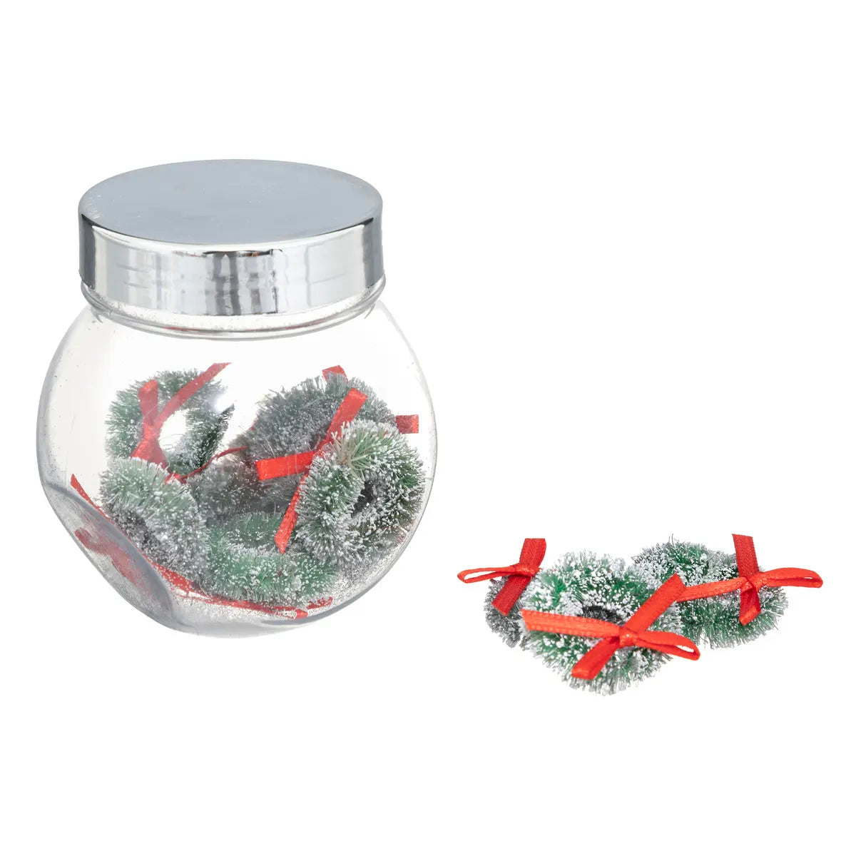 Mini Tarro Decorativo con Adornos Navideños – 7,5 cm