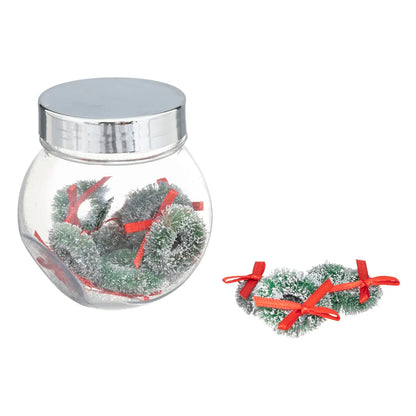 Mini Tarro Decorativo con Adornos Navideños – 7,5 cm