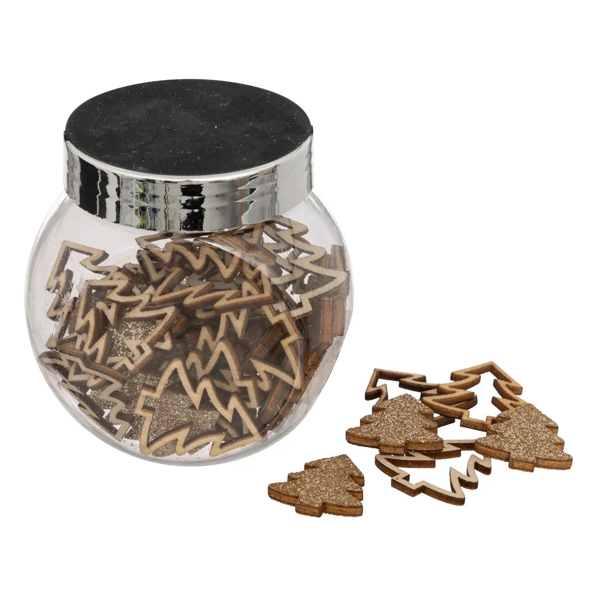 Mini Tarro Decorativo con Adornos Navideños – 7,5 cm