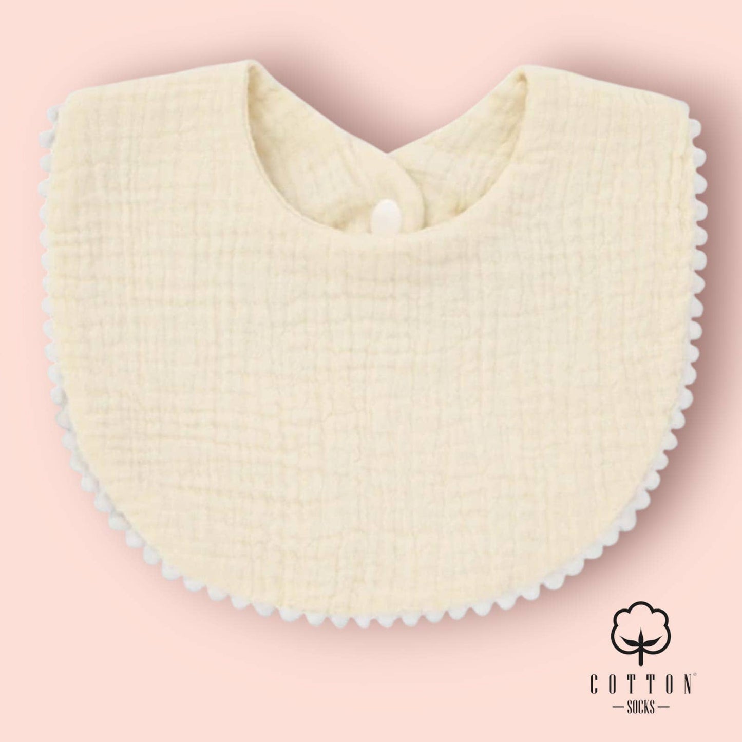 BAO-05 Babero Algodón Orgánico doble tiene 2 tejidos 25X11 cm