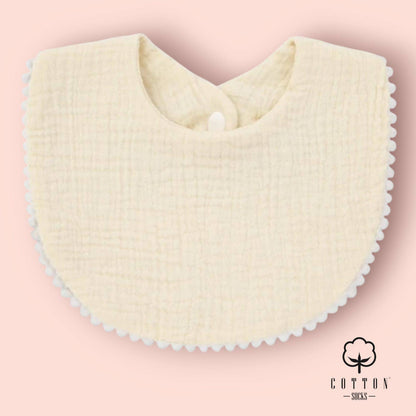 BAO-05 Babero Algodón Orgánico doble tiene 2 tejidos 25X11 cm