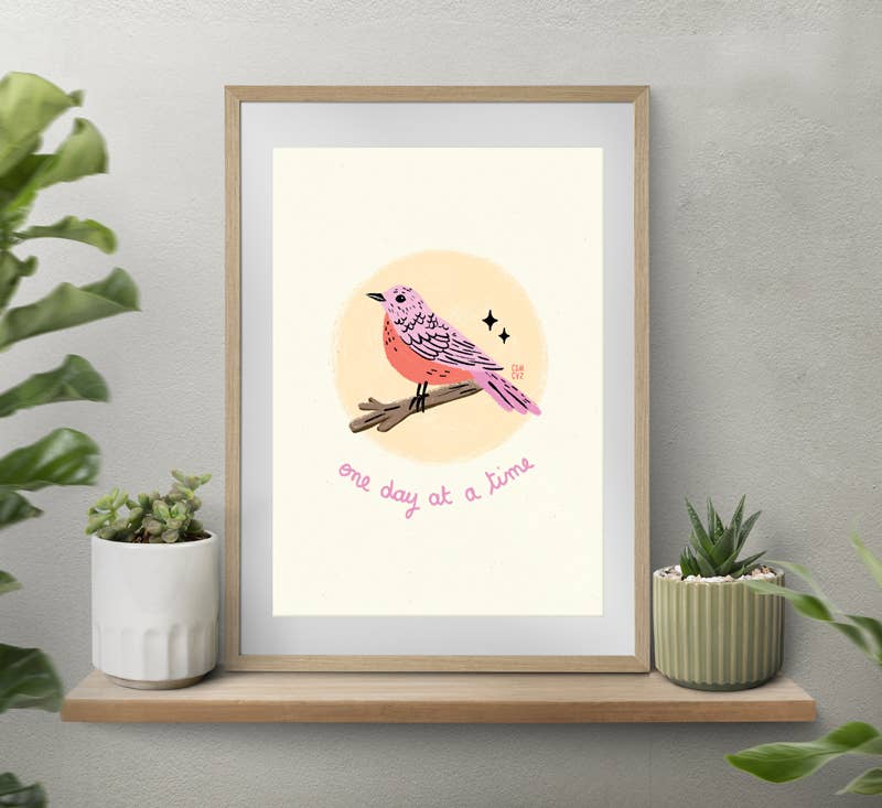 Póster de Un día a la vez | pájaro, cita positiva