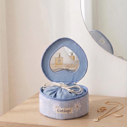 Caja de joyas con corazón 3D de algodón