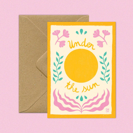 Bajo el sol | postal Sun Joy con cita positiva