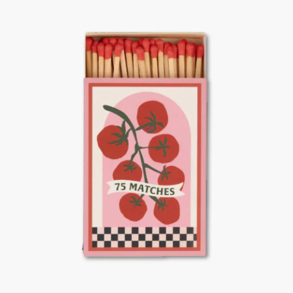 Caja de cerillas decorativa Tomato 75 unidades largas para velas