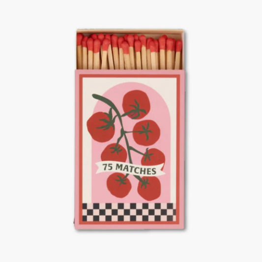 Caja de cerillas decorativa Tomato 75 unidades largas para velas