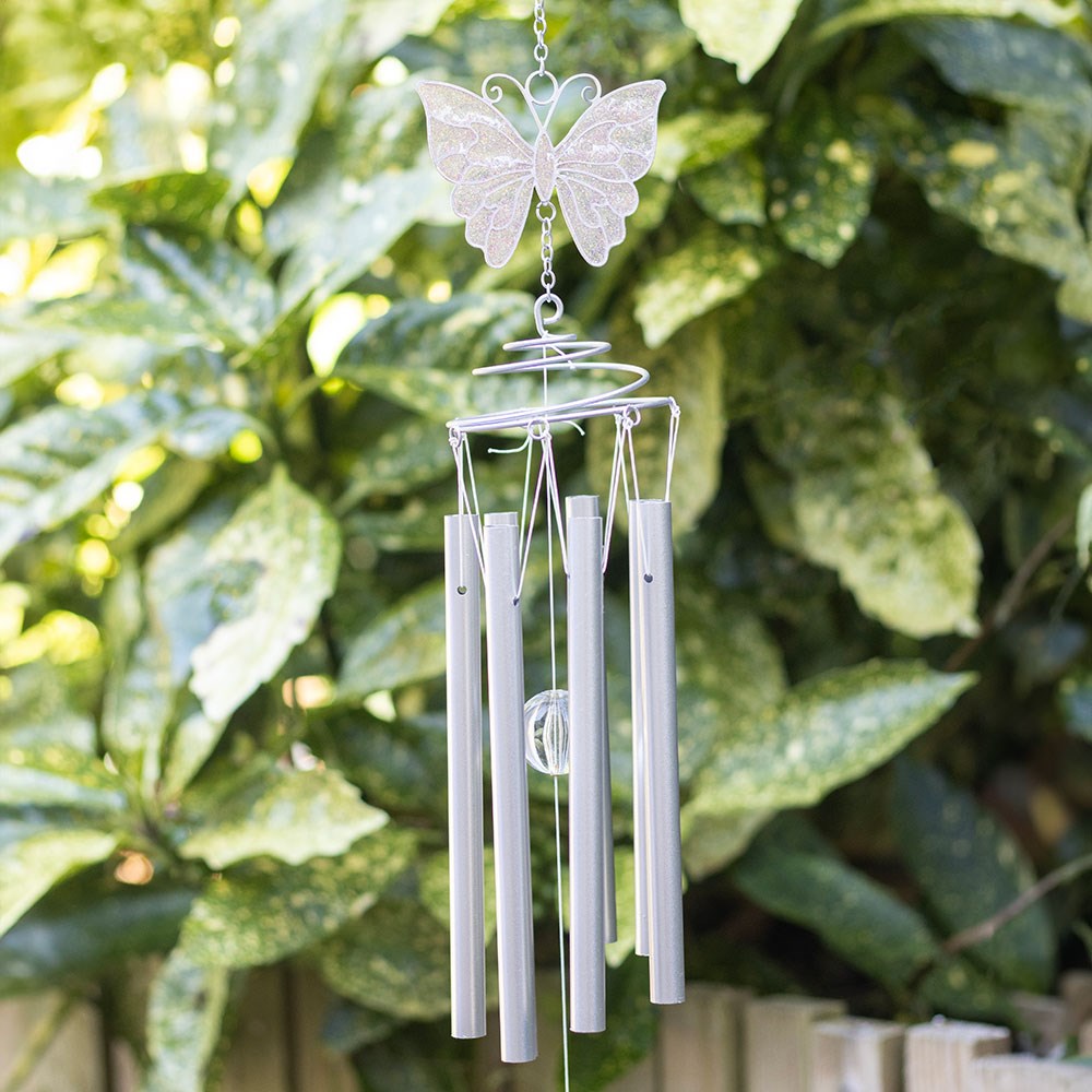 Campana de Viento Mariposa Blanca