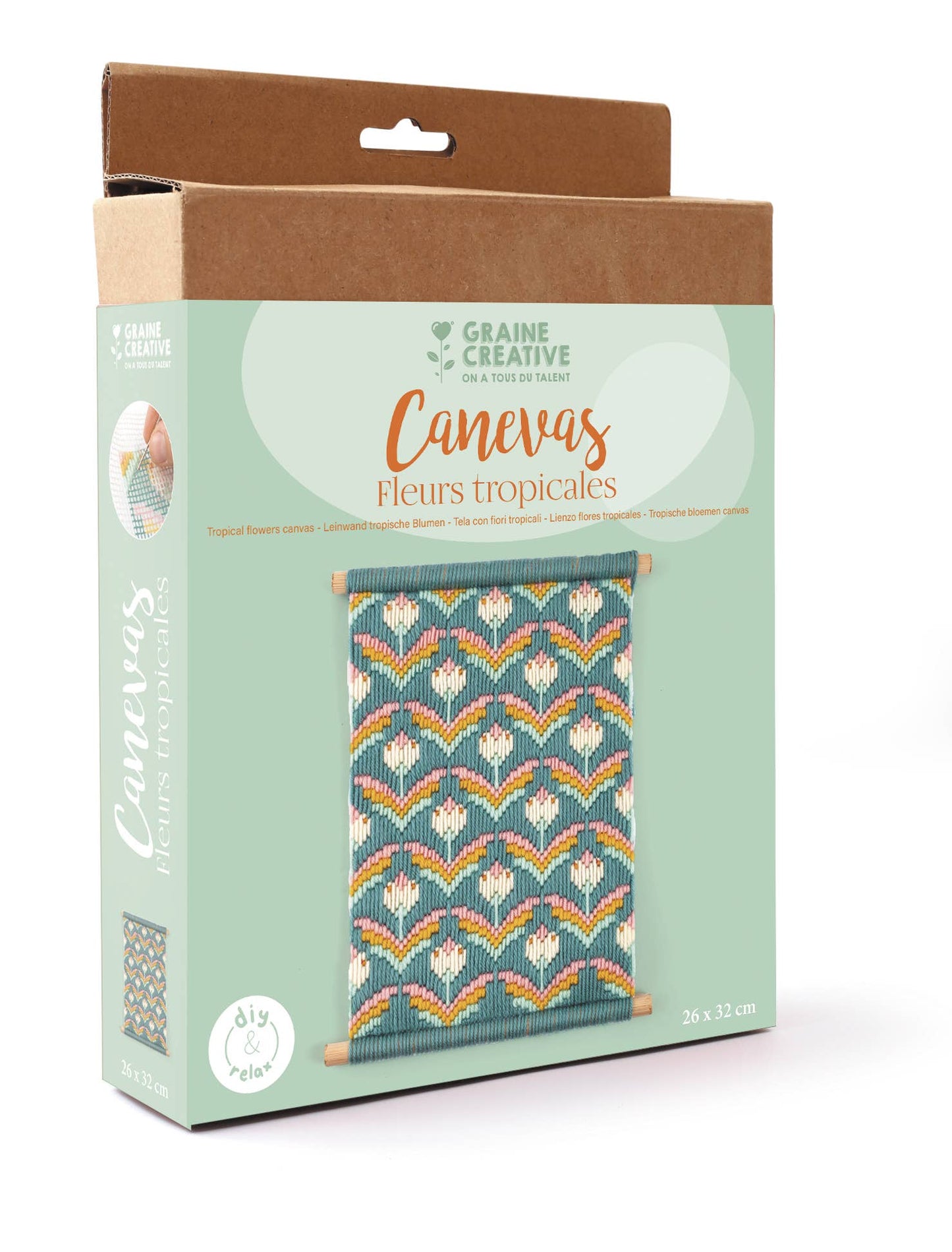 Kit de lienzo con flores tropicales