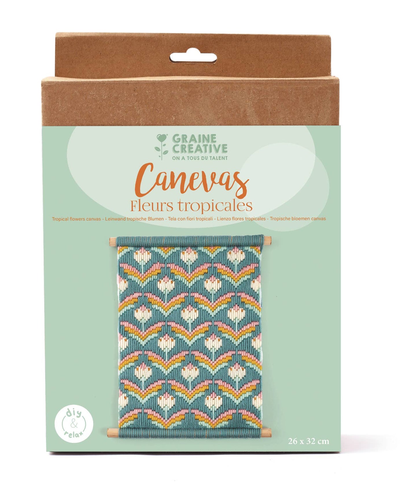 Kit de lienzo con flores tropicales