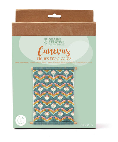 Kit de lienzo con flores tropicales