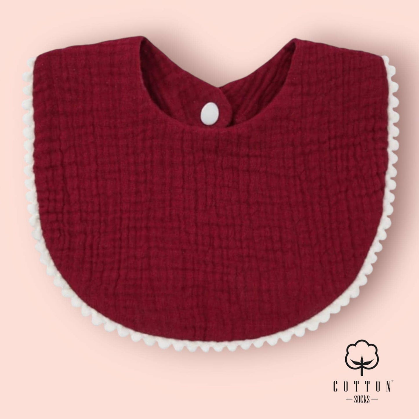 BAO-05 Babero Algodón Orgánico doble tiene 2 tejidos 25X11 cm