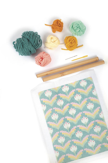 Kit de lienzo con flores tropicales