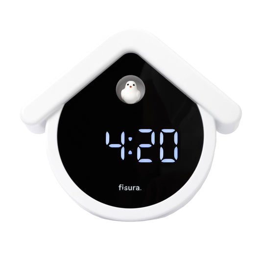 Reloj despertador digital de cuco blanco y negro con temperatura – Fisura