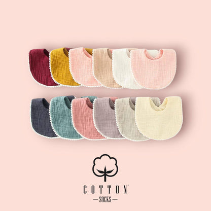 BAO-05 Babero Algodón Orgánico doble tiene 2 tejidos 25X11 cm