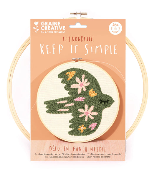 Kit Punch Needle Pájaro DIY | Bordado Decorativo para Principiantes