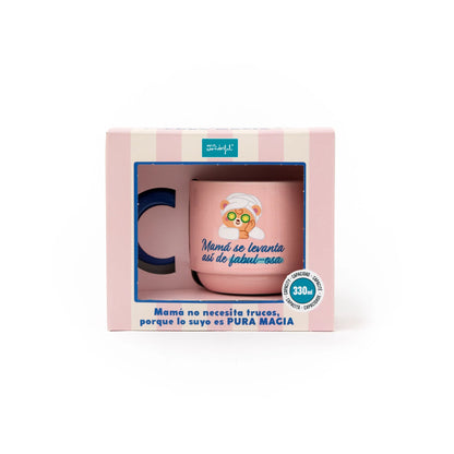 Taza apilable de cerámica “Mamá se levanta así de fabulosa”