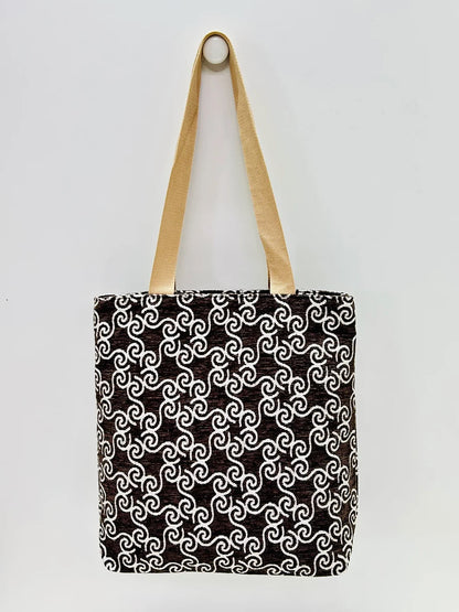 Tote Bag Marrón con Hilo Plateado La Matilda
