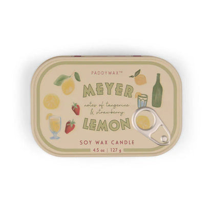 Vela aromática lata Meyer Lemon Paddywax 128 g soja doble mecha